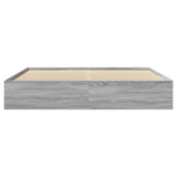 Bed Frame Grey sonoma Engineered wood, Plywood slats Double 3295630