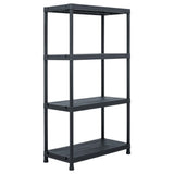 Storage Shelf Rack Black 100 kg 60x30x138 cm Plastic 45673
