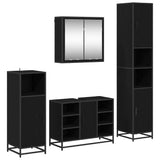 Bathroom Furniture Set 4 pcs Black Oak Engineered Wood 3402353