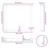 Dining Table Legs U-Shaped 2 pcs Anthracite 90x cm Steel 4013194