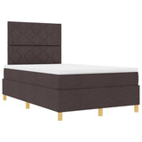 Box Spring Bed with Headboard Dark brown 120 x 200 cm Fabric 3339689