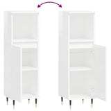 Bathroom Cabinet High Gloss White 30x30x100 cm Engineered Wood 831550