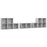 8 Piece TV Cabinet Set Concrete Grey Engineered Wood 3080064
