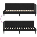 Corner Bed Frame with Headboard Black 80 x 200 cm Velvet 42016413