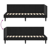 Corner Bed Frame with Headboard Black 80 x 200 cm Velvet 42016413