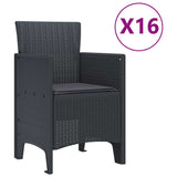 Garden Dining Set with Cushions 17 pcs Anthracite PP 3378655