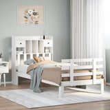 Bookcase Bed without Mattress White 75x190 cm Small Single Solid Wood Pine 3322781
