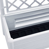 Garden Planter with Trellis 100x43x142 cm PP White 313983