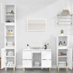 ZNTS 3 Piece Bathroom Furniture Set White Engineered Wood 3185597