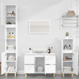 ZNTS 3 Piece Bathroom Furniture Set White Engineered Wood 3185597