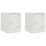 Bedside Cabinets 2 pcs White 34.5x39x44 cm Steel 841618