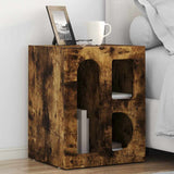 Bedside Table Smoked Oak 40 x 35 x 50 cm Engineered Wood 891254