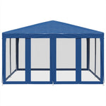 Party Tent with 8 Mesh Sidewalls Blue 4x4 m HDPE 4010062