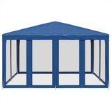 Party Tent with 8 Mesh Sidewalls Blue 4x4 m HDPE 4010062