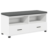 Hall Bench White 100 x 38 x 46 cm Engineered Wood and Fabric 891464