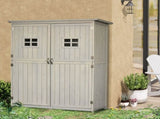 Wooden Garden Shed with Two Windows, Tool Storage Cabinet, Outdoor Double Door Organizer 127.5L x T3398P313622