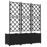 Garden Planter 3 pcs Black 120 x 40 x 143 cm Plastic 42002840