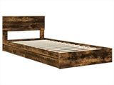 Storage Bed with Drawer Smoked Oak 90 x 190 cm Engineered Wood 3408498