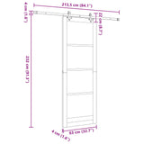 Sliding Door ORKDAL Natural 83 x 232 cm Solid Pine Wood 3445553