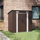 Garden Storage Shed Brown 194x121x181 cm Steel 47027