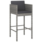 7 Piece Garden Bar Set with Cushions Grey Poly Rattan 3203928