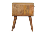 Solid Wood Mini Oak-ish Curved Bedside, 2 Drawers B2743P402931