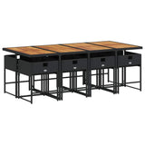 Garden Dining Set Black and Cream White 3211287