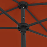 Beach Parasol Terracotta Polyester 180x120 cm Tiltable 314724