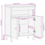 Side Cabinet Black 60x33x75 cm Solid Wood Mango 356844