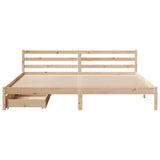 Bed Frame without Mattress 200x200 cm Solid Wood Pine 3301548