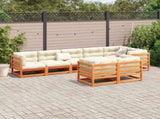 8 Piece Garden Sofa Set Wax Brown Solid Wood Pine 3299501