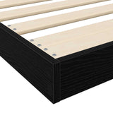 Floor Bed Frame Black Oak 80 x 200 cm Engineered Wood 893533