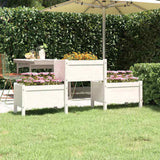 Planter White 178.5x44x75 cm Solid Wood Pine 822248