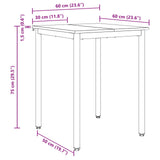 Dining Tables 60 x 60 x 75 cm Engineered Wood Black Oak Square 892614