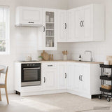 Kitchen Unit KALMAR 8 pcs High Gloss White Engineered Wood 3438385