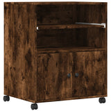 Printer Stand with Wheels Smoked Oak 60x48x74 cm 840636