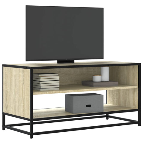 ZNTS TV Cabinet Sonoma Oak 91x40x46 cm Engineered Wood and Metal 848885