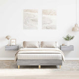 Bed Frame No Mattress Grey Sonoma 135x190 cm Double Engineered Wood 861071