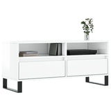 TV Cabinet High Gloss White 100x34.5x44.5 cm Engineered Wood 831246