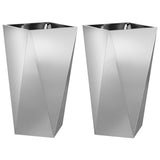 Planter 2 pcs Silver 40 x 40 x 75 cm Galvanised Steel 883791