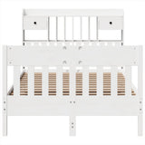Bed Frame without Mattress White 135x190 cm Solid Wood Pine 3323276