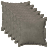 Cushion with Pillow HOUTEN 6 pcs Light Grey Velvet 934619