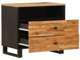 Bed cabinet with Drawer Brown 50 x 33 x 62 cm Solid Mango Wood 4018306