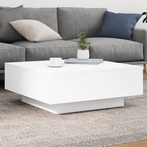 ZNTS Coffee Table White 80x80x31 cm Engineered Wood 836581