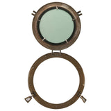 Porthole Mirror Wall Hanging 38 cm Aluminium and Glass 357853