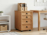 Rolling Cabinet with Drawers CORONA Honey Brown 42040541