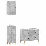 3 Piece Bathroom Cabinet Set ALKMAAR Concrete Grey 3417750