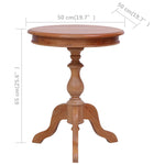 ZNTS Side Table Natural 50x50x65 cm Solid Mahogany Wood 283846