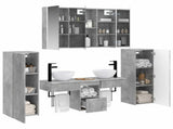 Bathroom Furniture Set 6 pcs Concrete Grey 100 x 15.5 x 70 cm 3407122