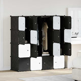 Storage Cube Organiser with 16 Cubes and Hanging Rods PP 4019584